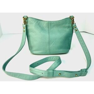 HOBO Pale Green Pier Small‎ Crossbody Leather Lightweight Spring Packable